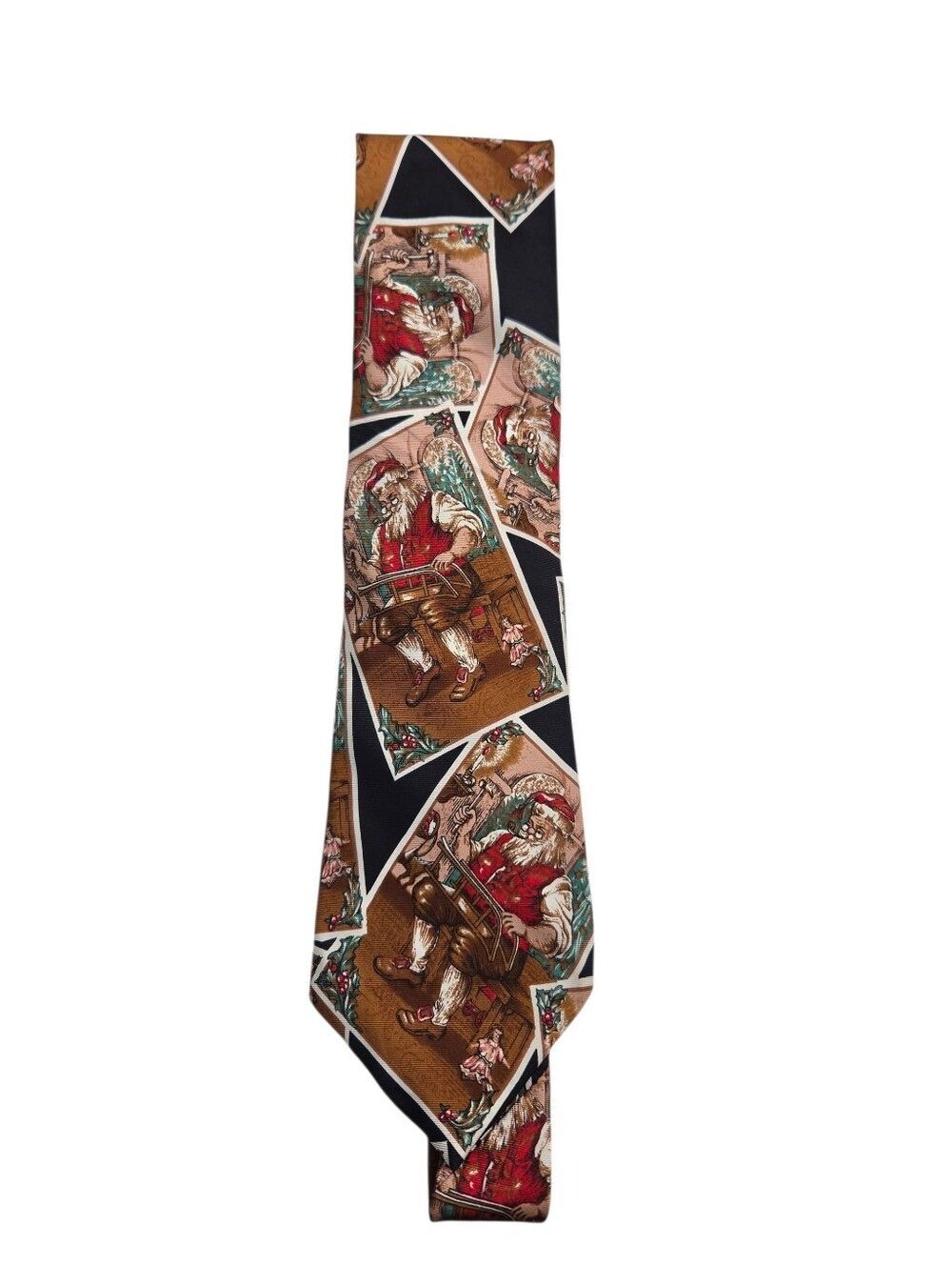 Gant Brown and Black Santa Pattern Silk Tie